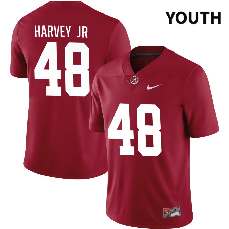 Alabama Crimson Tide Youth Steven Harvey Jr #48 NIL Crimson 2022 NCAA Authentic Stitched College Football Jersey KA16W60EF